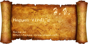 Hegyes Virág névjegykártya