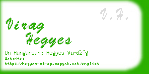 virag hegyes business card